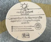 Camembert de Normandie Appellation d'Origine Protégée Au lait cru + logo AOP