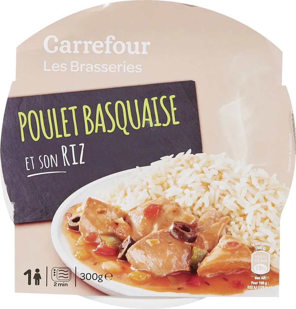 Poulet basquaise et son riz