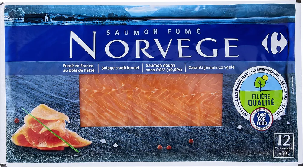 Saumon fumé élevé en Norvège