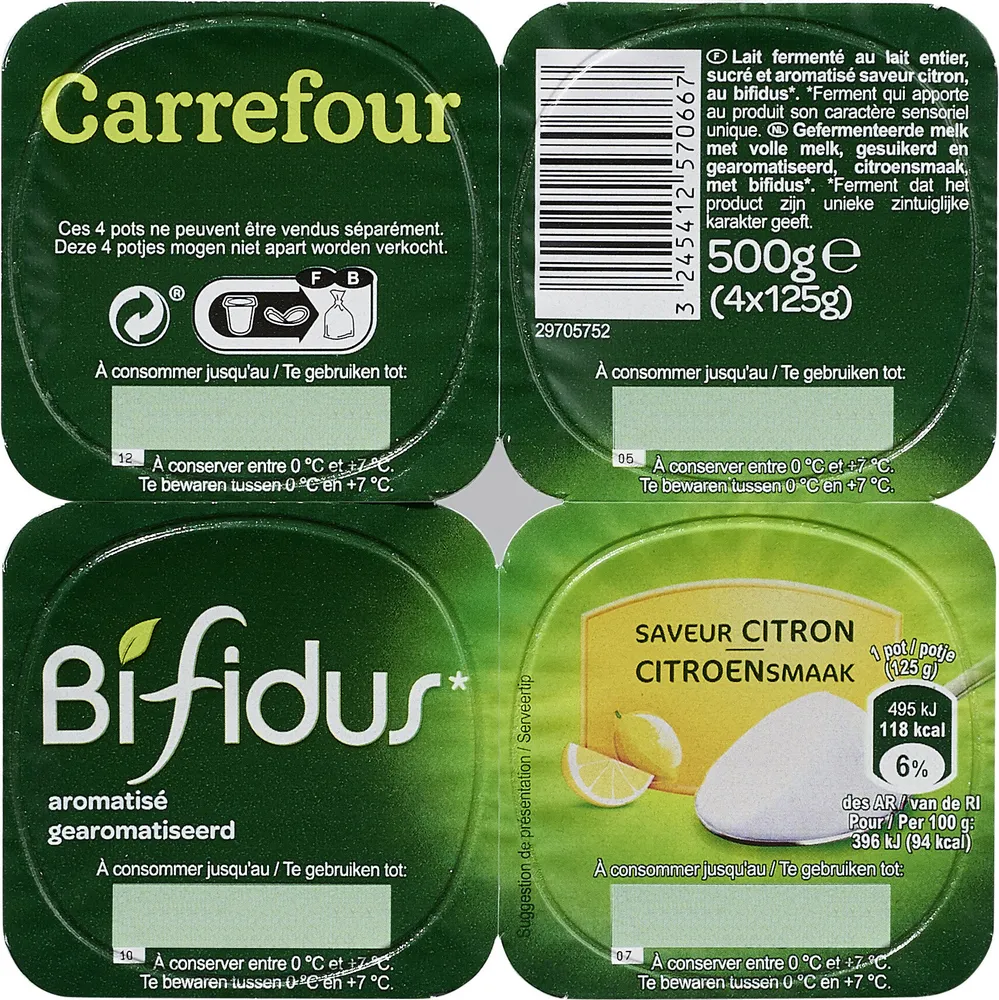Bifidus* saveur citron