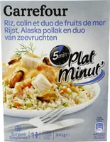 Colin d'Alaska et riz et duo de fruits de mer