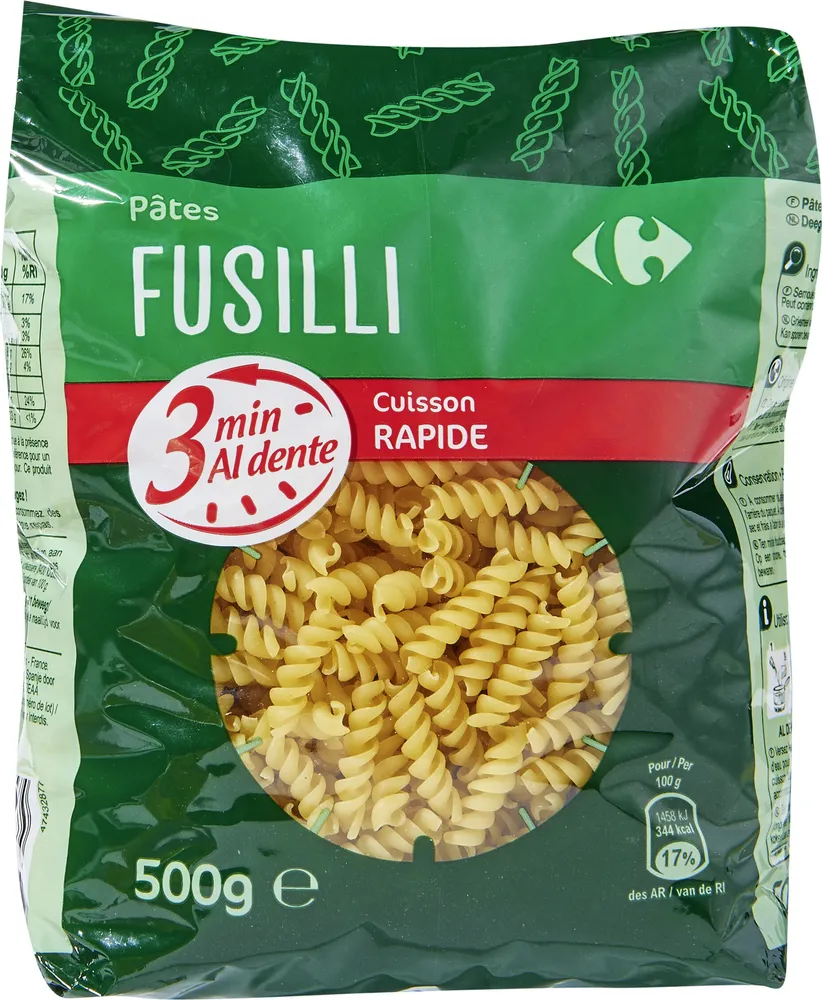 Fusilli cuisson rapide 3mn Al dente
