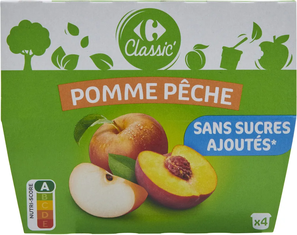 Pomme Pêche Sans sucres ajoutés*