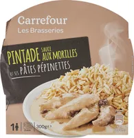 Pintade sauce aux morilles & macaroni