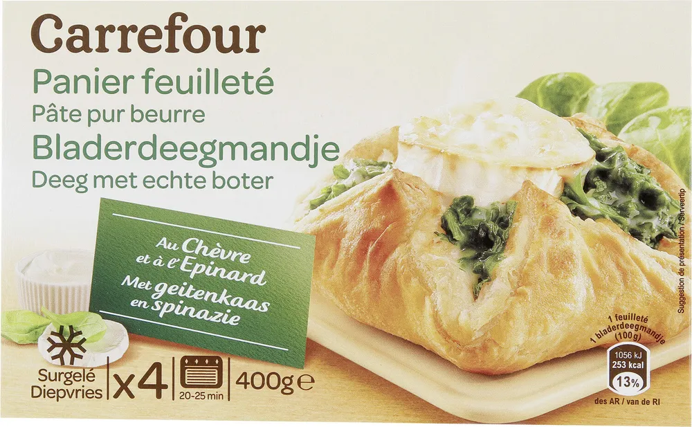 Paniers feuilletés Chèvre Épinards
