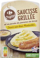 SAUCISSE GRILLÉE et sa purée de pomme de terre Sauce aux deux Moutardes