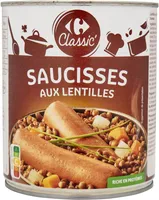 Saucisses aux lentilles