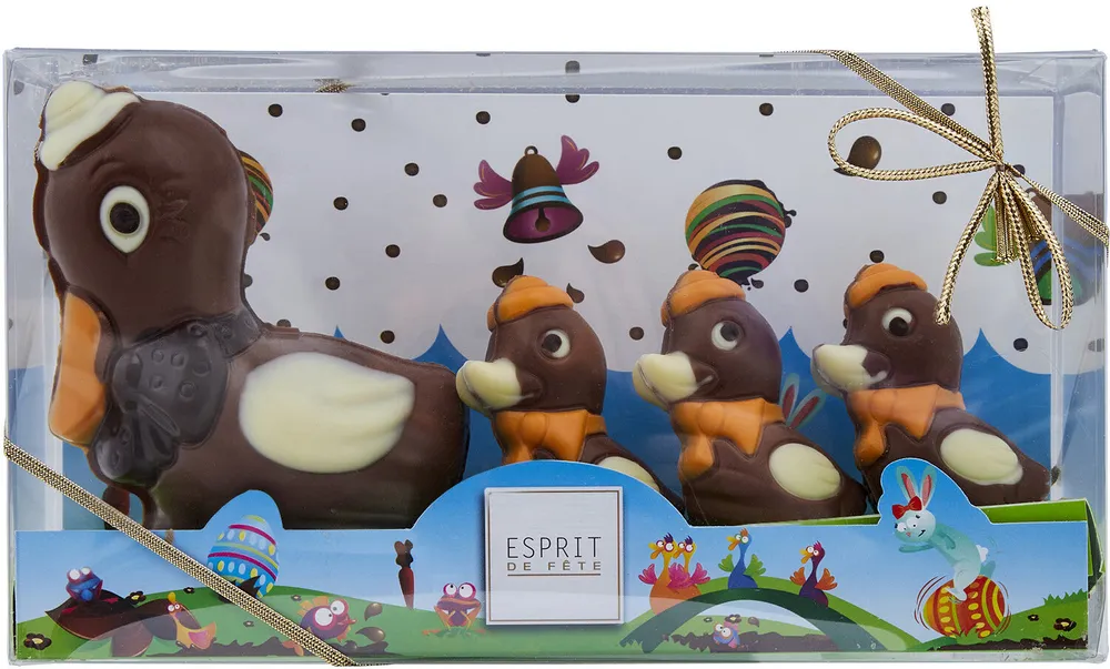 Moulages de chocolat au lait décorés