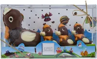 Moulages de chocolat au lait décorés