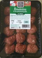 BOULETTES AU BOEUF SAVEUR PROVENCALE Préparation de viande bovine hachée (72%) avec protéine végétale, saveur provençale, avec de la tomate déshydratée et arôme naturel A consommer cuit à coeur.