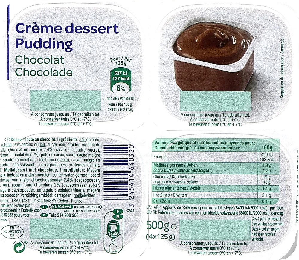 Crème dessert chocolat