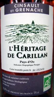 Cinsault et Grenache Pays d'Oc 2011 IGP Bio L'Héritage de Carillan