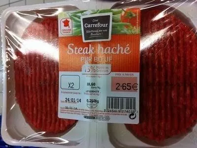 Steak haché (x 2), Pur Bœuf (15 % MG)