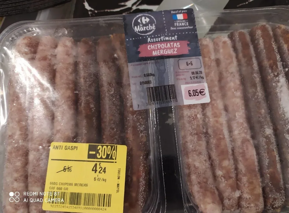 Assortiment chipolatas, véritables merguez, saveurs variées