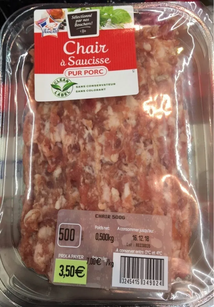 Chair à saucisse, pur porc