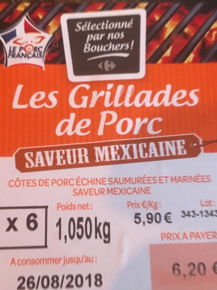 Les grillades de porc