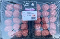 Boulettes au boeuf natures preparation de viande bovine hachee (72%) avec proteine vegetale. a consommer cuit a coeur