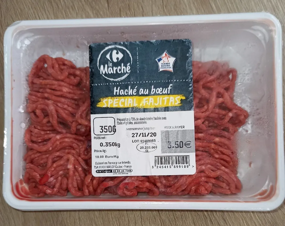 Haché au bœuf spécial fajitas