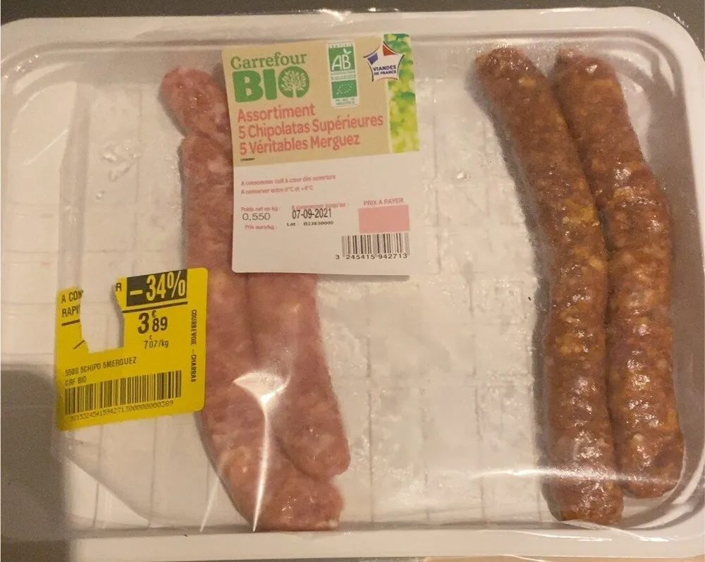 Assortiment chipotas et merguez