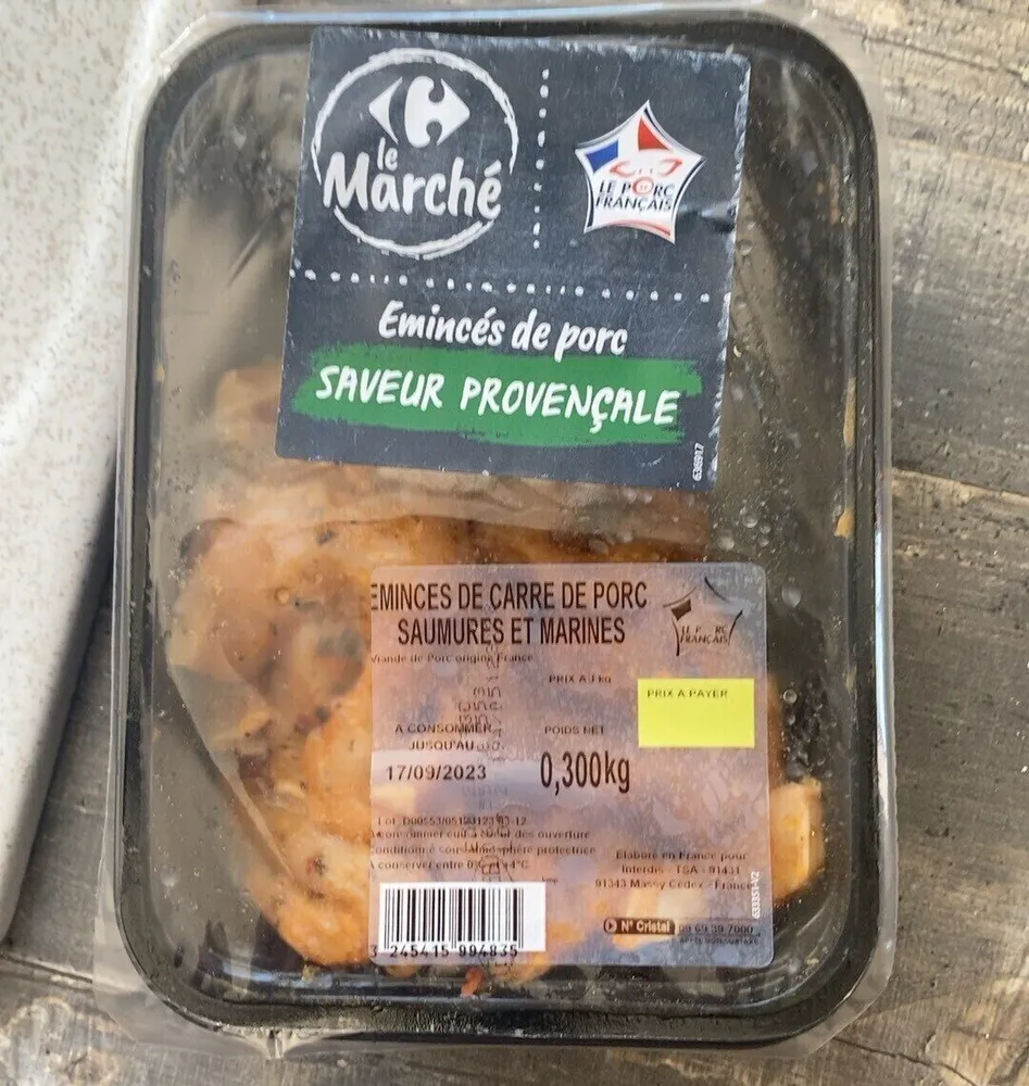 Émincés de porc saveur provençale
