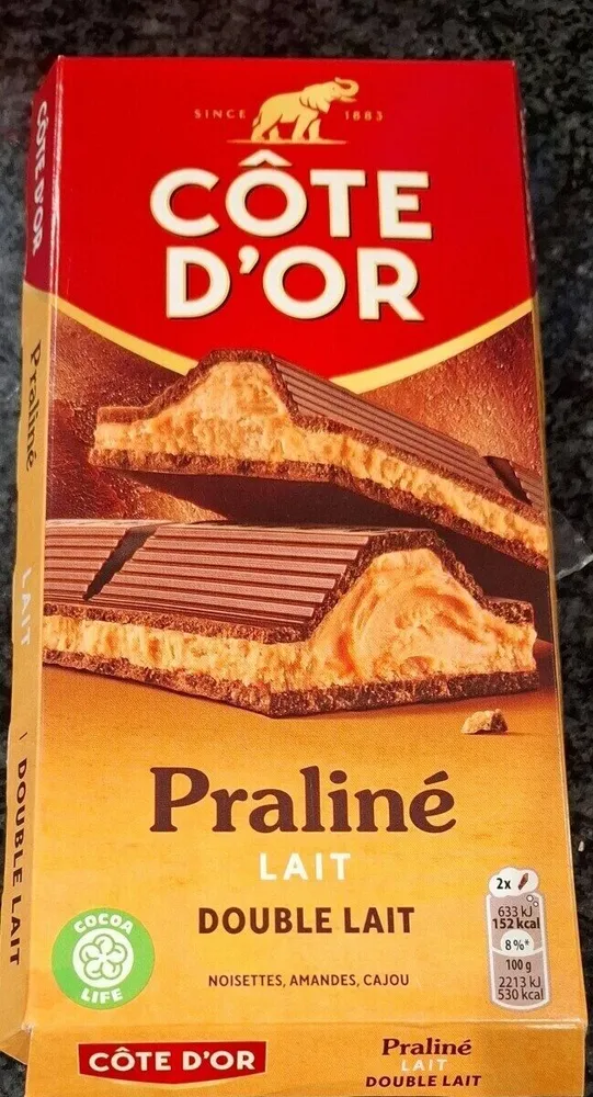 Praline lait double lait noisettes amandes cajou