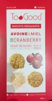 Biscuits avoine & miel cranberry
