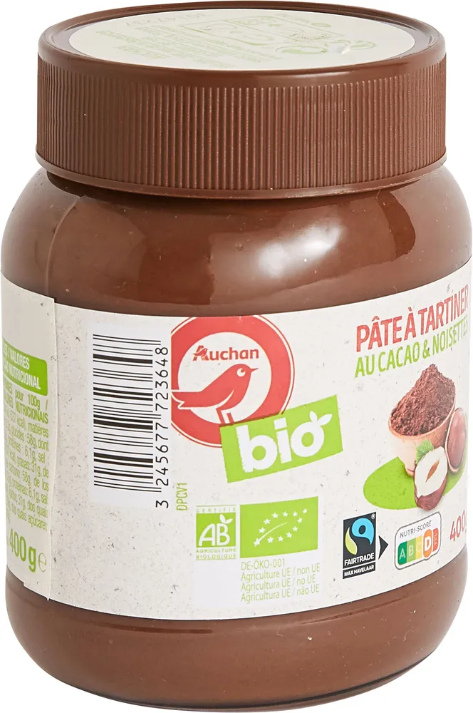 Pâte à tartiner Noisettes et Cacao Bio et équitable