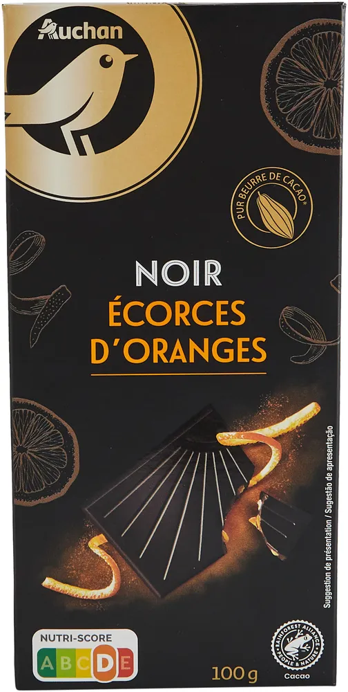 AUCHAN Noir écorces d'oranges