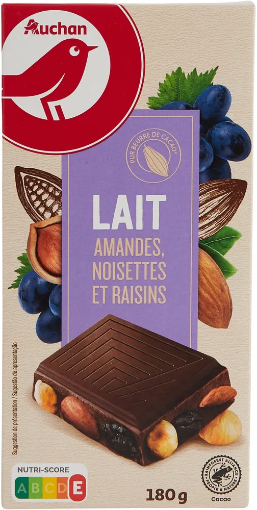 Lait raisins, amandes et noisettes