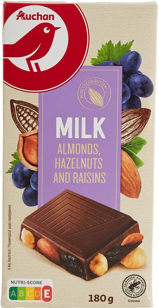 Lait raisins, amandes et noisettes
