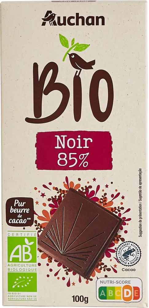 85% noir pur beurre de cacao