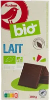 Chocolat au lait issu de l'agriculture biologique.