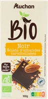 Chocolat noir aux amandes caramélisées issu de l'agriculture biologique.