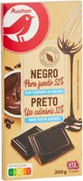 Auchan chocolat noir dessert faible en sucre 200g