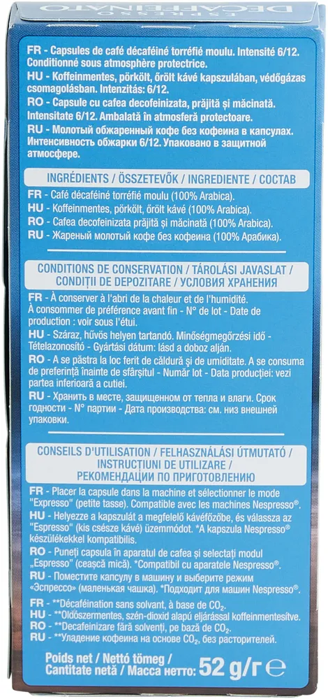AUCHAN EXPRESSO DECAFFEINATORond et léger