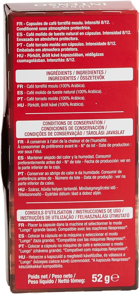 Auchan LUNGOINTENSE rond et équilibréCapsules aluminium
