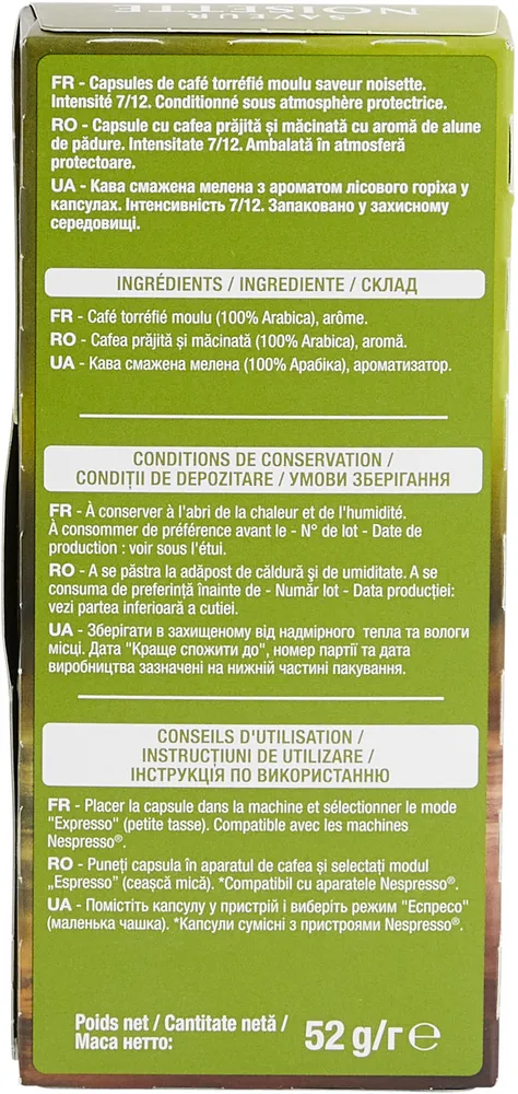 Capsule de café noisette