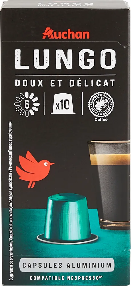 Auchan LUNGODoux et délicatCapsules aluminium