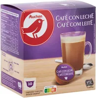 Auchan cafe capsules au lait dg x10 100g packb