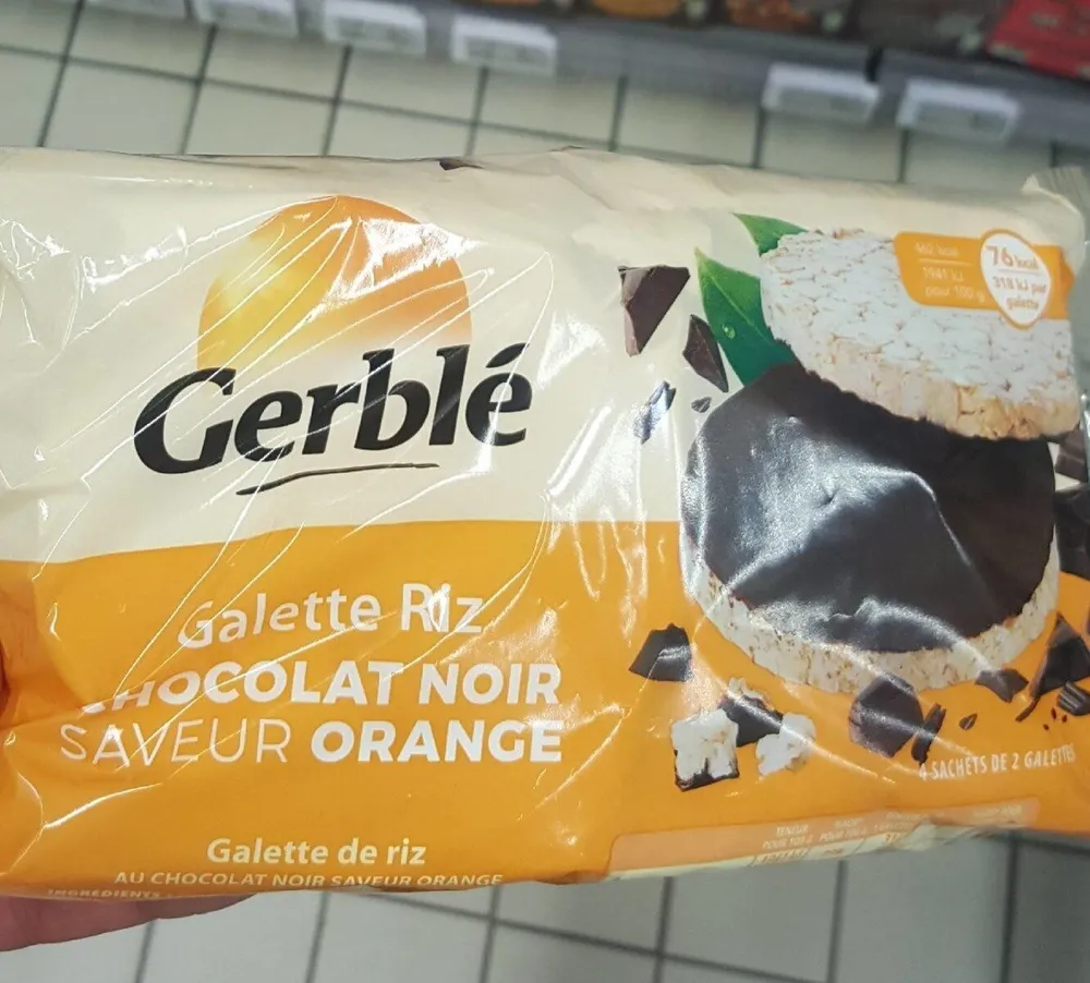 Galette de riz chocolat noir saveur orange