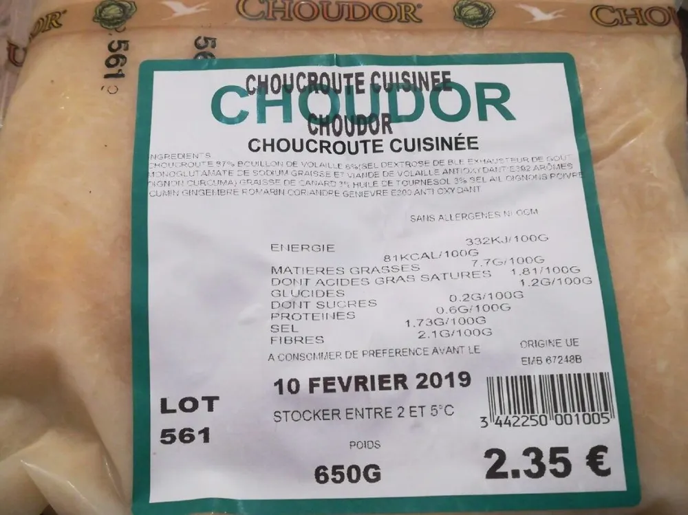 Choucroute cuisinée