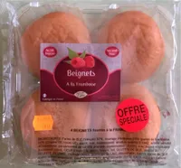 4 beignets fourrés à la framboise