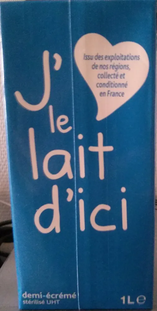 J' ♥ le lait d'ici demi-écrémé stérilisé UHT