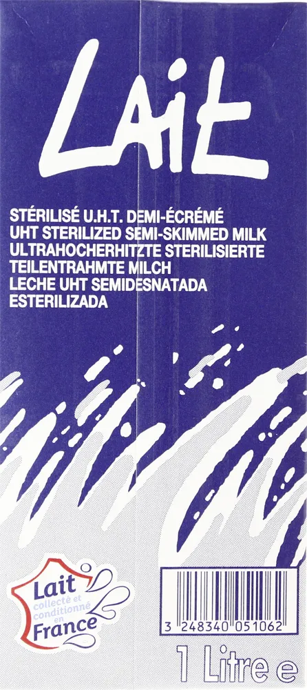 Lait stérilisé UHT demi-écrémé