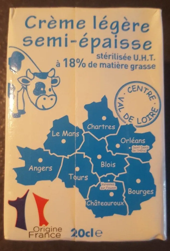 Crème Légère Semi-Épaisse (18% Mat. Grasse)