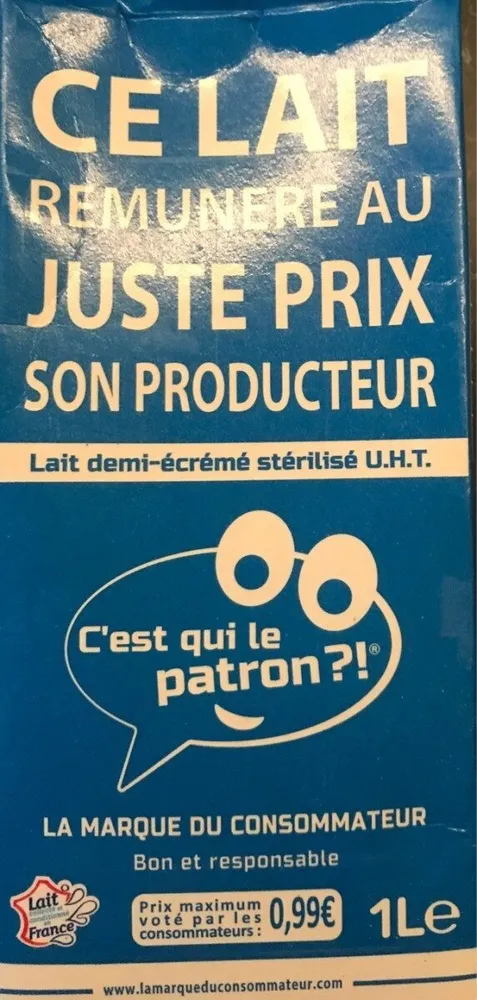 Lait demi-écrémé stérilisé UHT