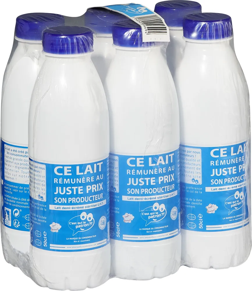 Lait demi-écrémé stérilisé UHT