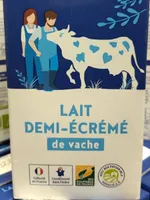lait demi-écrémé de vache