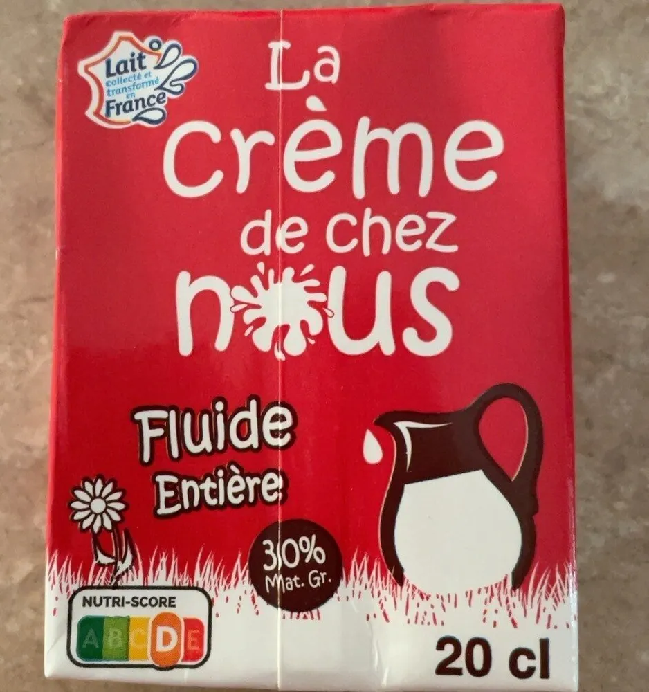 Crème entière liquide