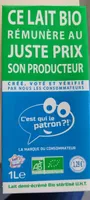 Lait demi-écrémé bio uht